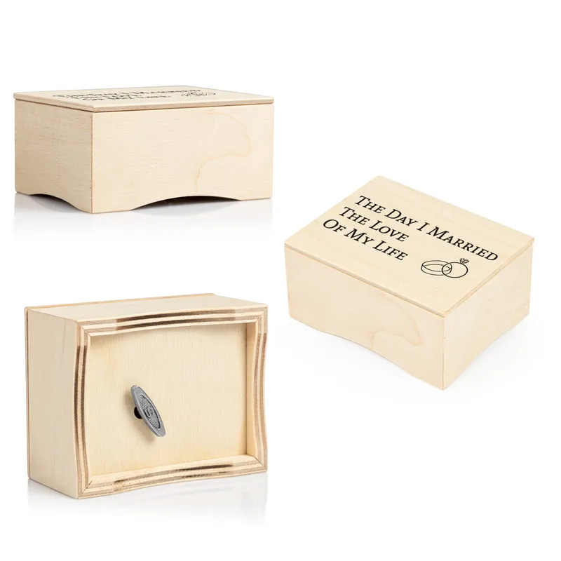 Anniversary Ring Design Wooden Music Box for Couples