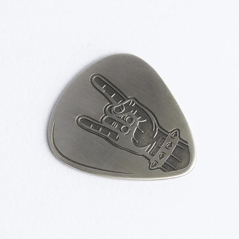 Rock'n Roll Designed Silver Guitar Pick
