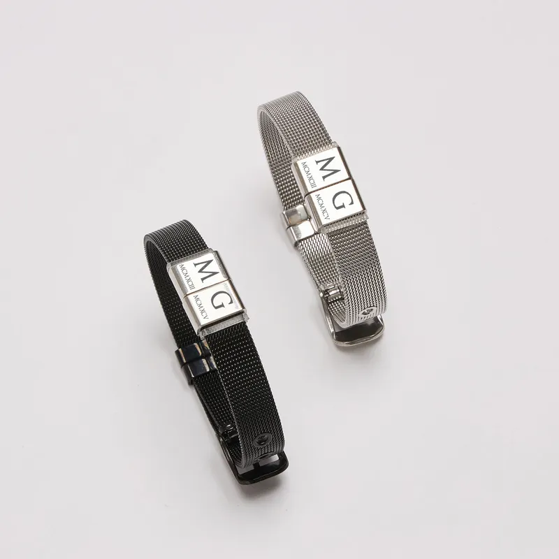 Roman Numeral Date & Initials Men's Bracelet