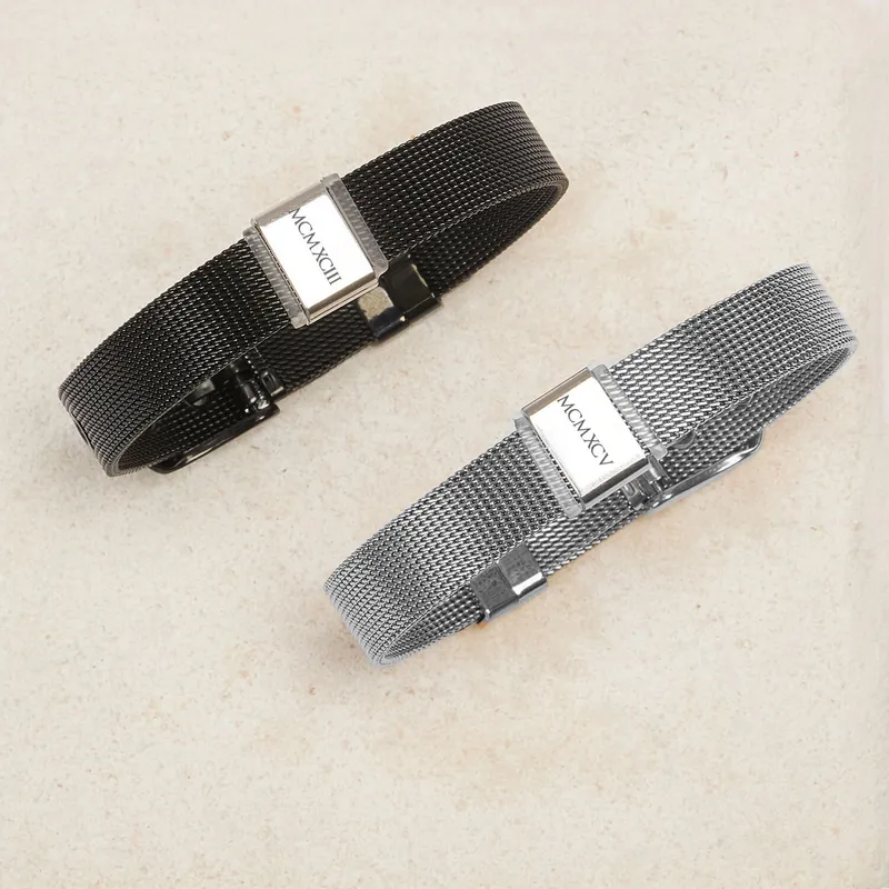 Roman Numeral Personalized Couple Bracelet Set as Gift for Lover