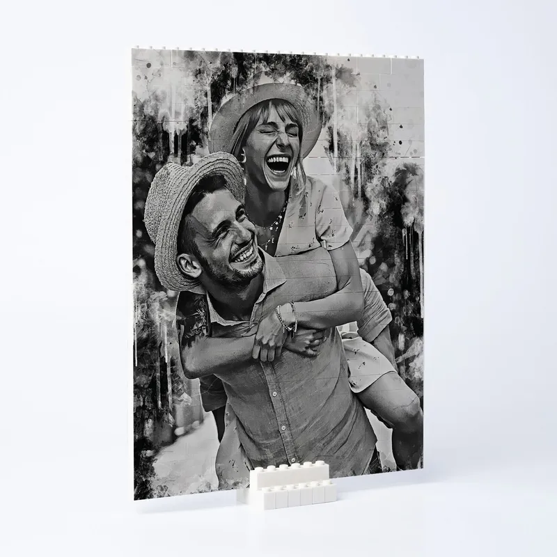 Romantic Charcoal Drawing 144 Piece Brick Puzzle Gift