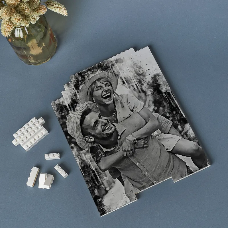 Romantic Charcoal Drawing 144 Piece Brick Puzzle Gift