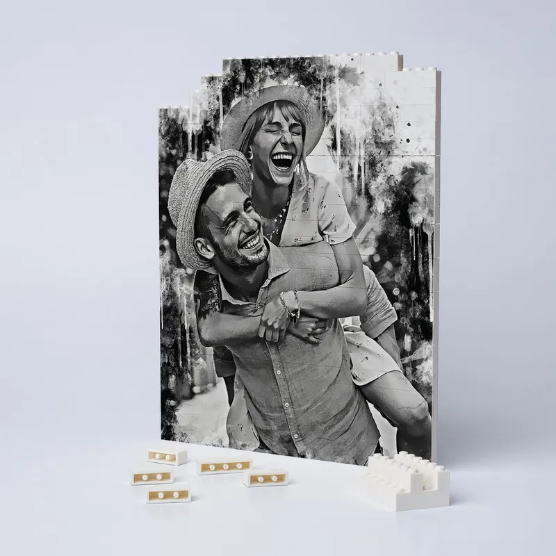 Romantic Charcoal Drawing 144 Piece Brick Puzzle Gift