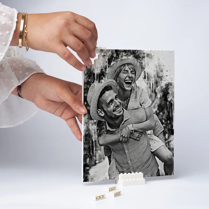 Romantic Charcoal Drawing 144 Piece Brick Puzzle Gift