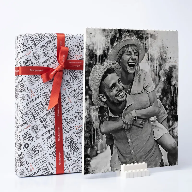 Romantic Charcoal Drawing 144 Piece Brick Puzzle Gift