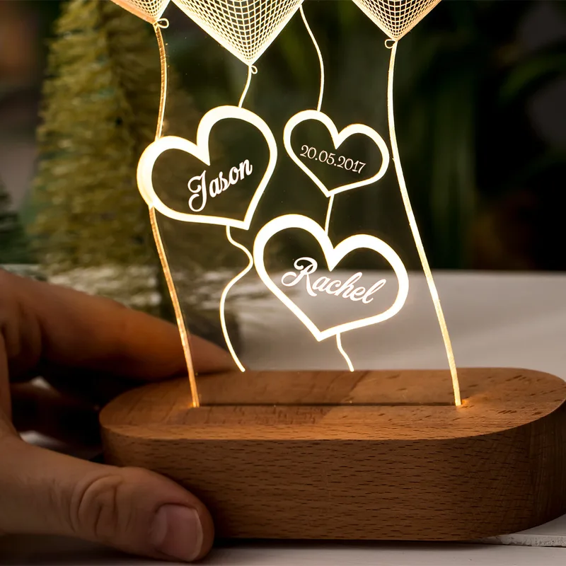 Romantic Gifts for Couples Heart Design Personalized Led Lamp
