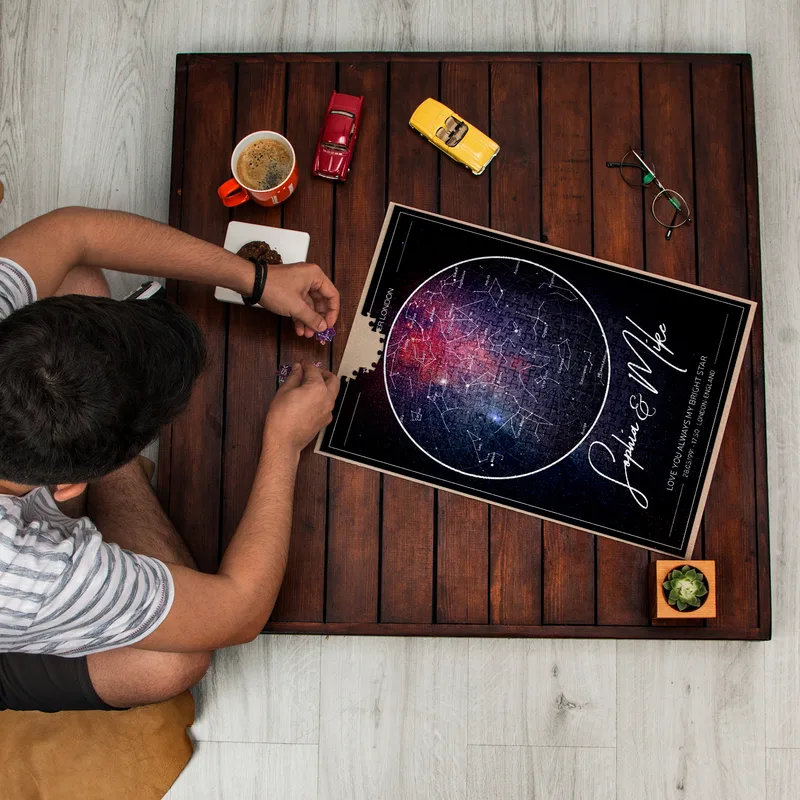 Romantic Gifts for Couples Personalized Star Map 500 Piece Personalized Puzzle