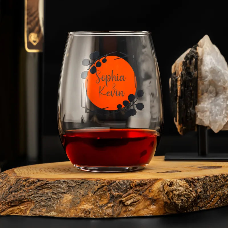 Personalised Wine Glass Set for Couples Romantic Gift