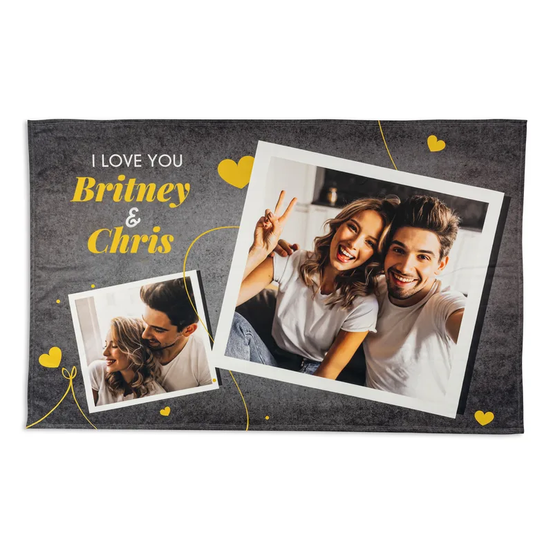 Personalised Photo Blanket for Couples Perfect for Movie Nights