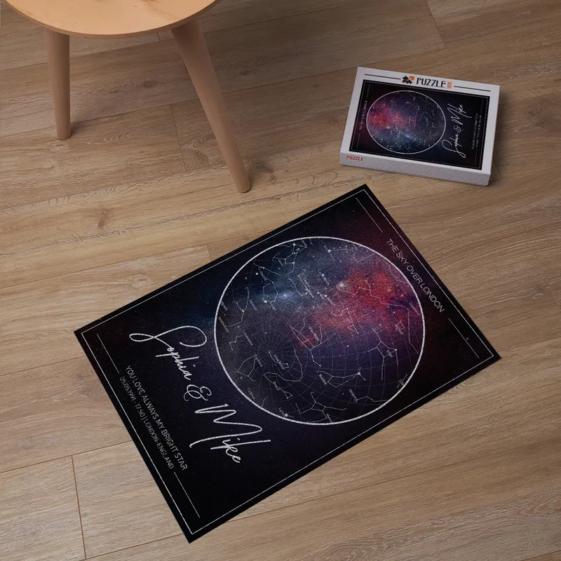 Romantic Gifts for Girlfriend Personalized Star Map 1000 Piece Personalized Puzzle