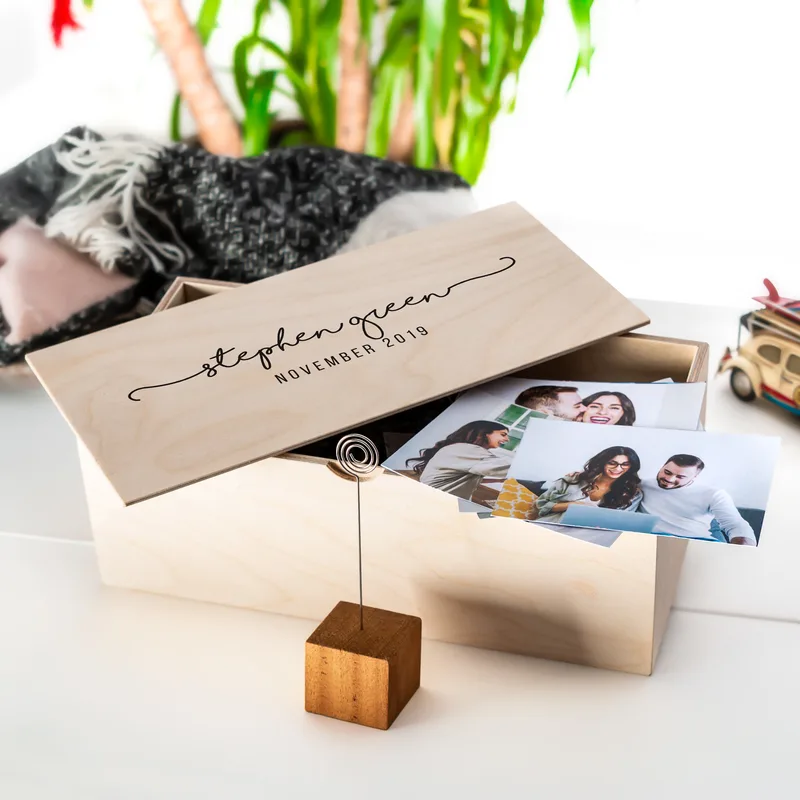 Romantic Gifts for Girlfriend Personalized Wooden Picture Box