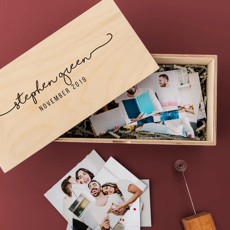 Romantic Gifts for Girlfriend Personalized Wooden Picture Box