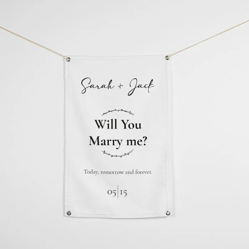 Romantic Marriage Proposal Banner - 17 x 27 inches