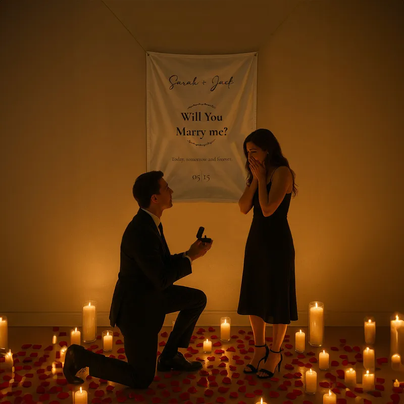 Romantic Marriage Proposal Banner - 17 x 27 inches