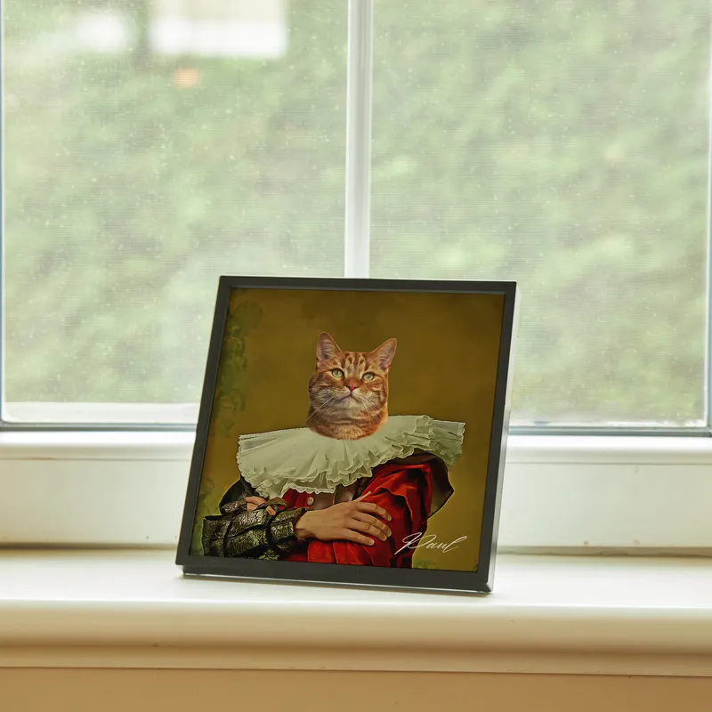 Royal Pet Oil Painting Design Personalized Photo Printed Framed Picture