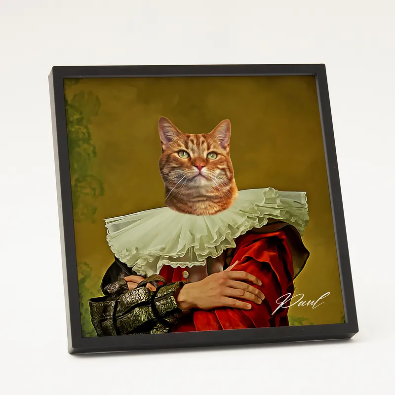 Royal Pet Oil Painting Design Personalized Photo Printed Framed Picture