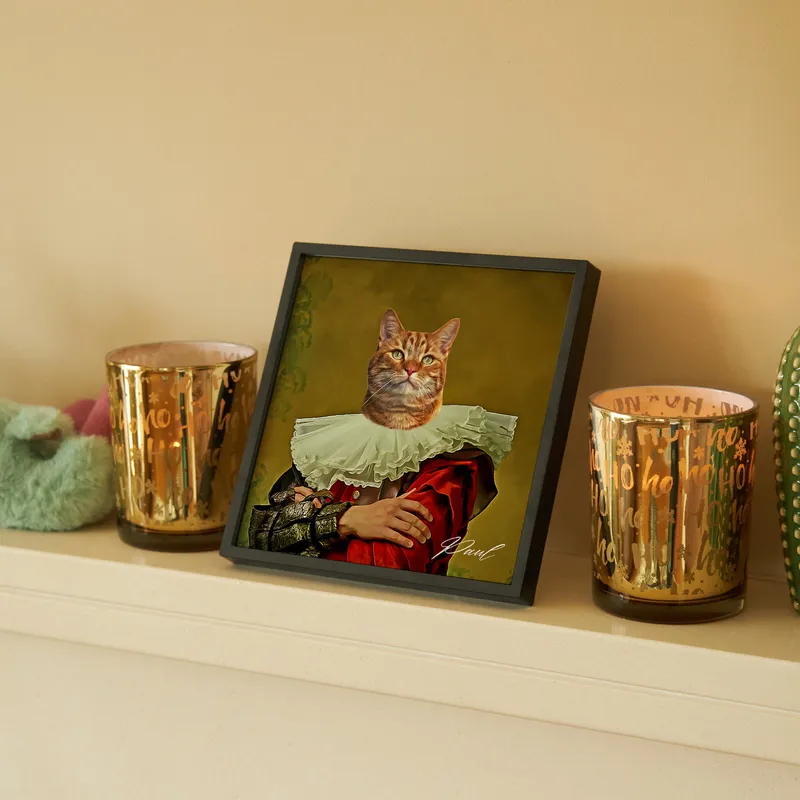 Royal Pet Oil Painting Design Personalized Photo Printed Framed Picture
