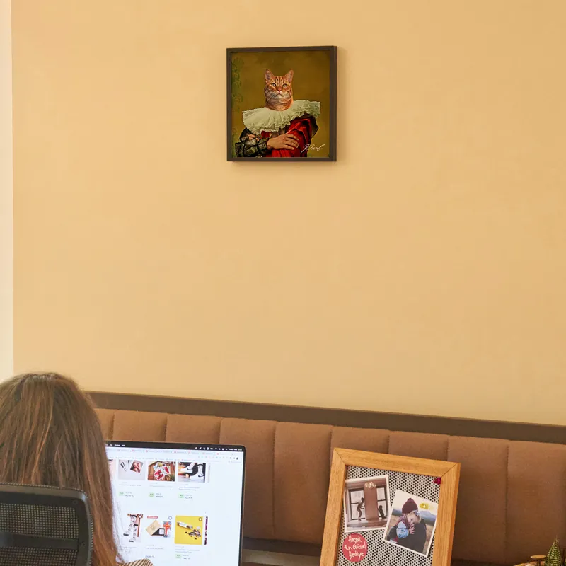 Royal Pet Oil Painting Design Personalized Photo Printed Framed Picture