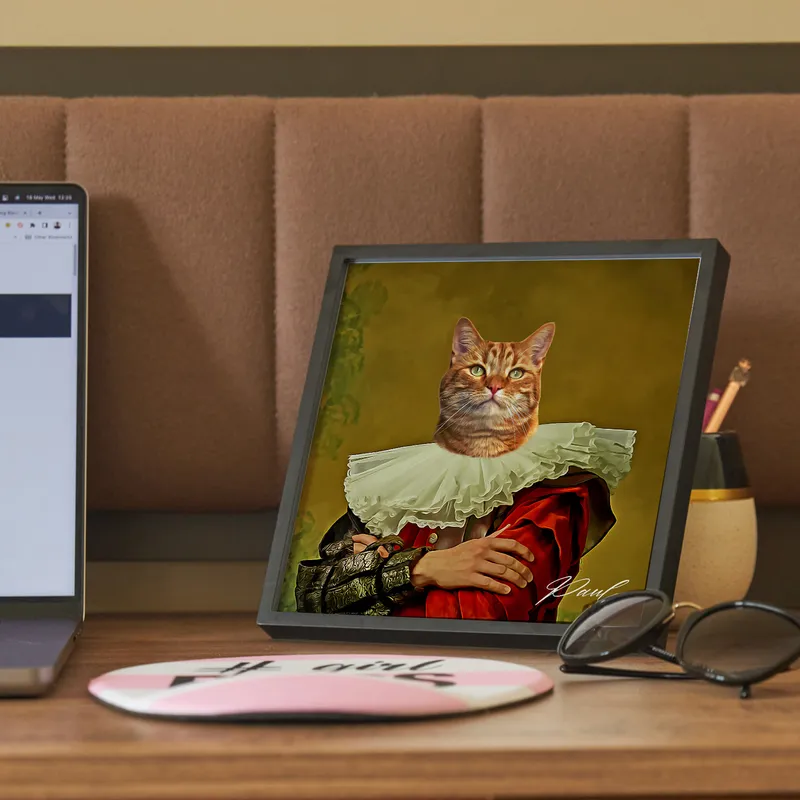 Royal Pet Oil Painting Design Personalized Photo Printed Framed Picture