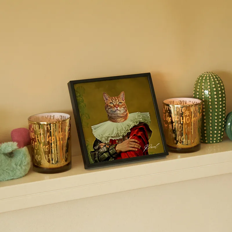 Royal Pet Oil Painting Design Personalized Photo Printed Framed Picture