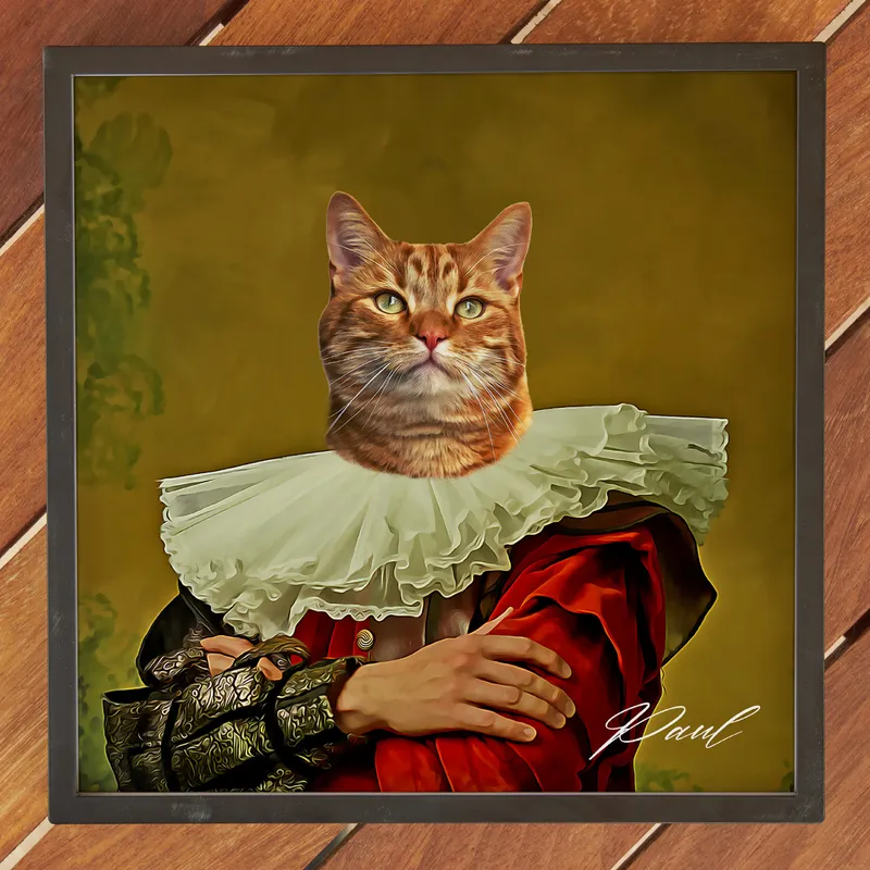 Royal Pet Oil Painting Design Personalized Photo Printed Framed Picture