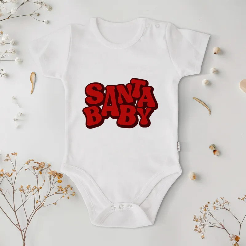 Santa Baby Newborn Bodysuit Christmas Gift