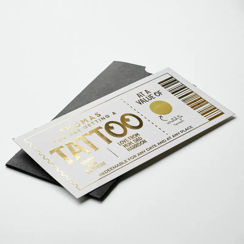 Scratch-Off Tattoo Gift Card for Birthdays