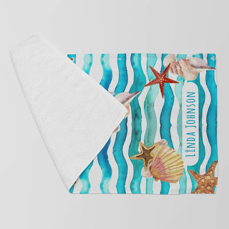 Seahell Design Personalised Beach Towel