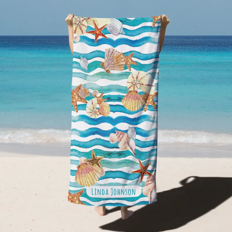 Seahell Design Personalised Beach Towel