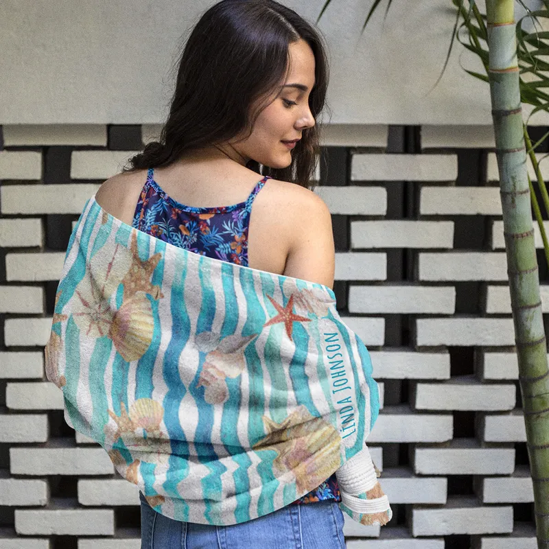 Seahell Design Personalised Beach Towel