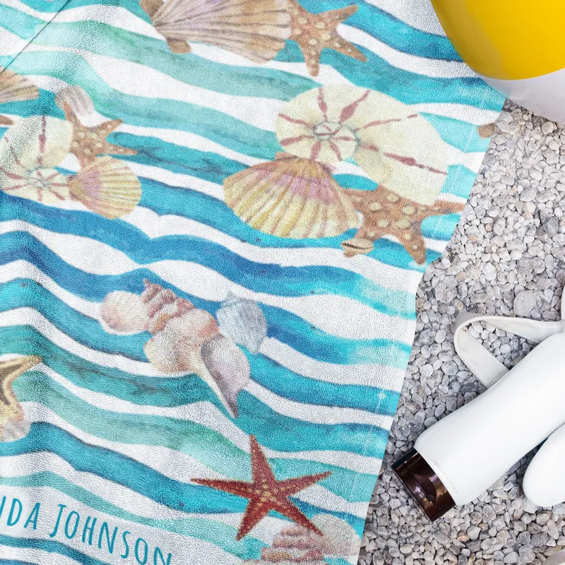 Seahell Design Personalised Beach Towel