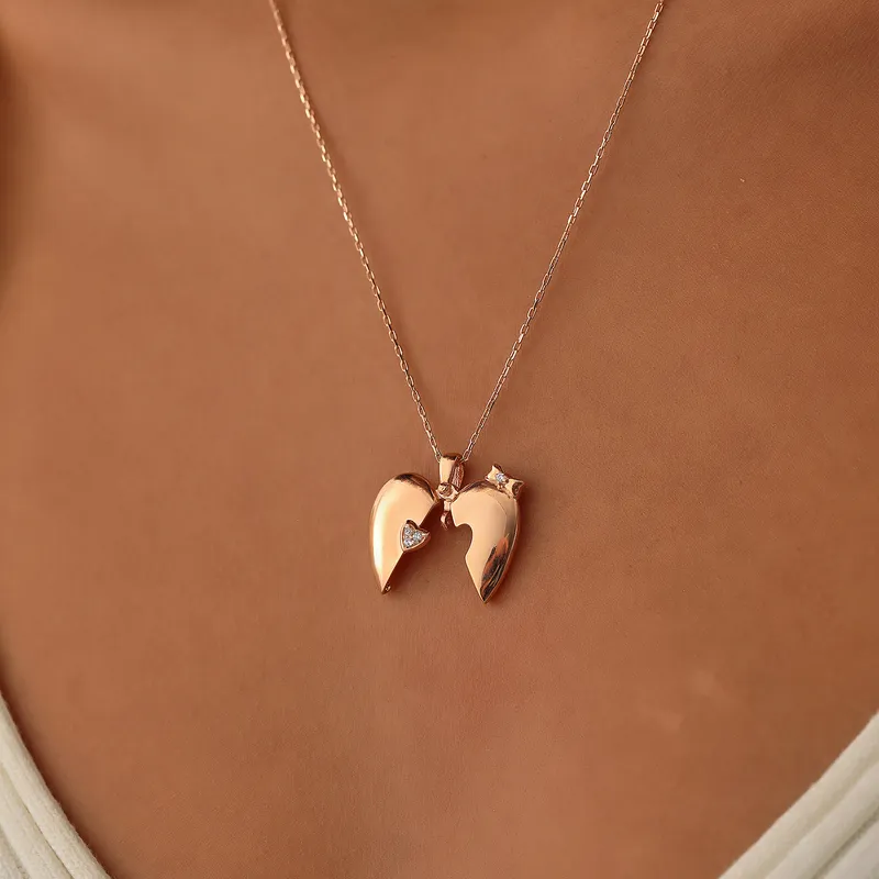 Personalised Heart Locket Necklace with Hidden Message for Her