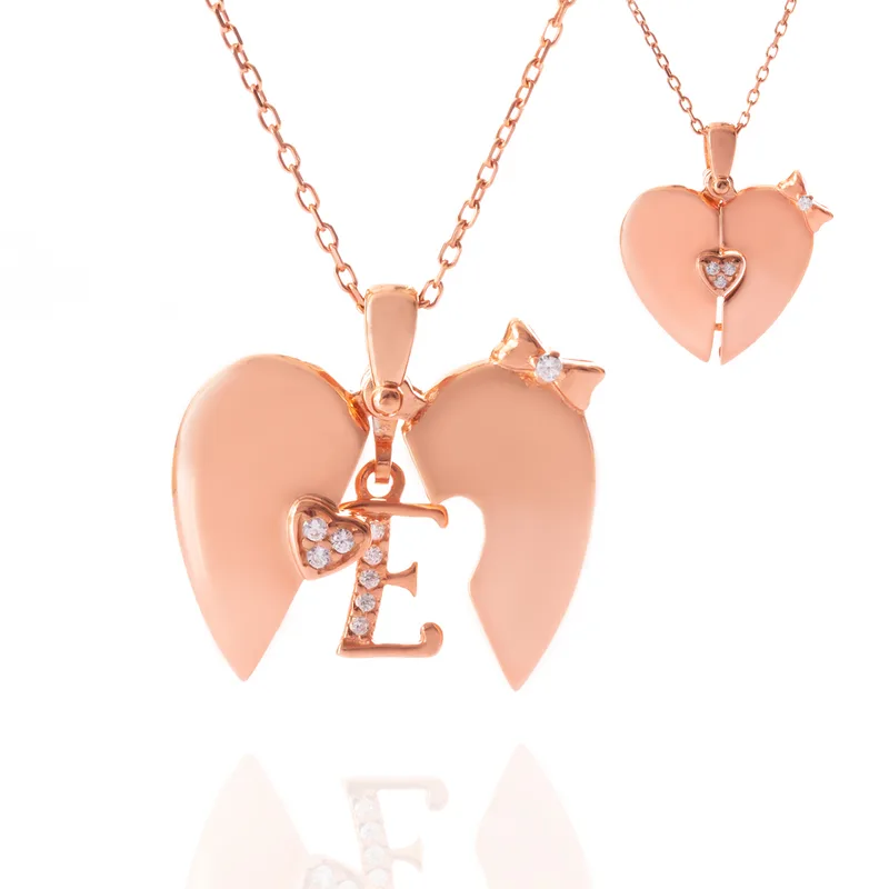 Personalised Heart Locket Necklace with Hidden Message for Her