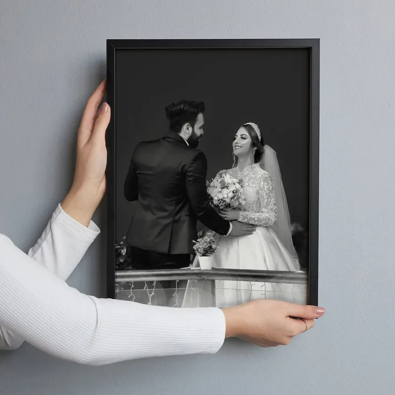 Self Adhesive Black Picture Frame for Photos 11.75 x 15.75 inches