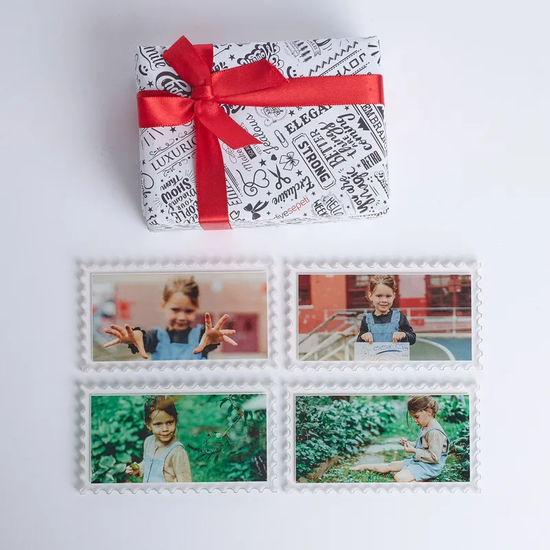 Set of 4 Magnetic Refrigerator Magnets with Photos