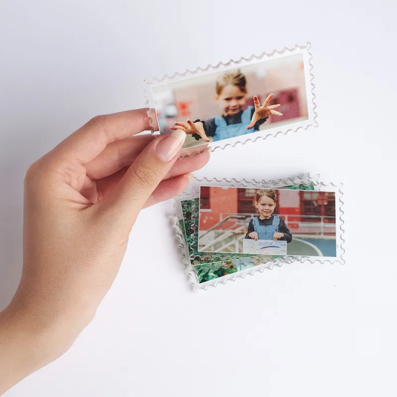 Set of 4 Magnetic Refrigerator Magnets with Photos