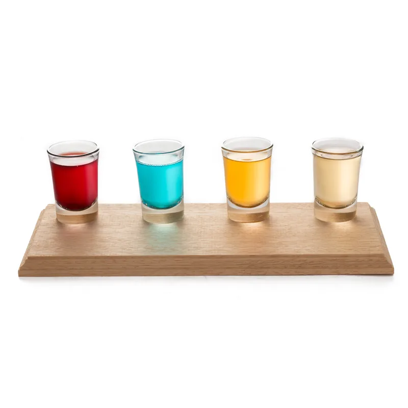 Set of 4 Shot Glass and Tray
