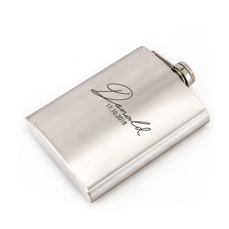 Personalised Stainless Steel Hip Flask 7 Oz Engraved Gift