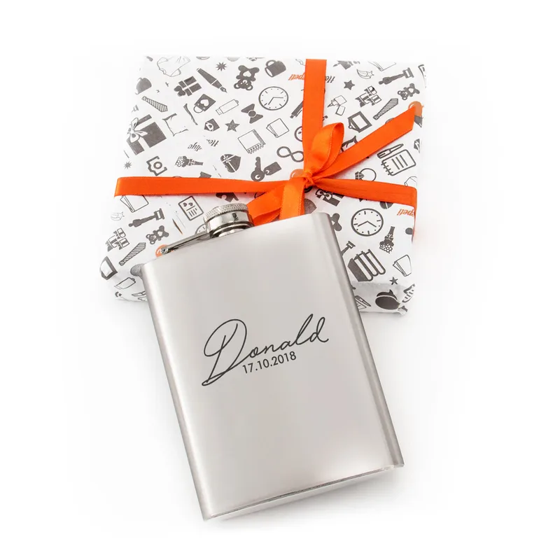 Personalised Stainless Steel Hip Flask 7 Oz Engraved Gift