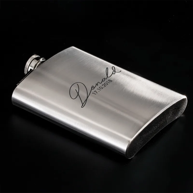 Personalised Stainless Steel Hip Flask 7 Oz Engraved Gift