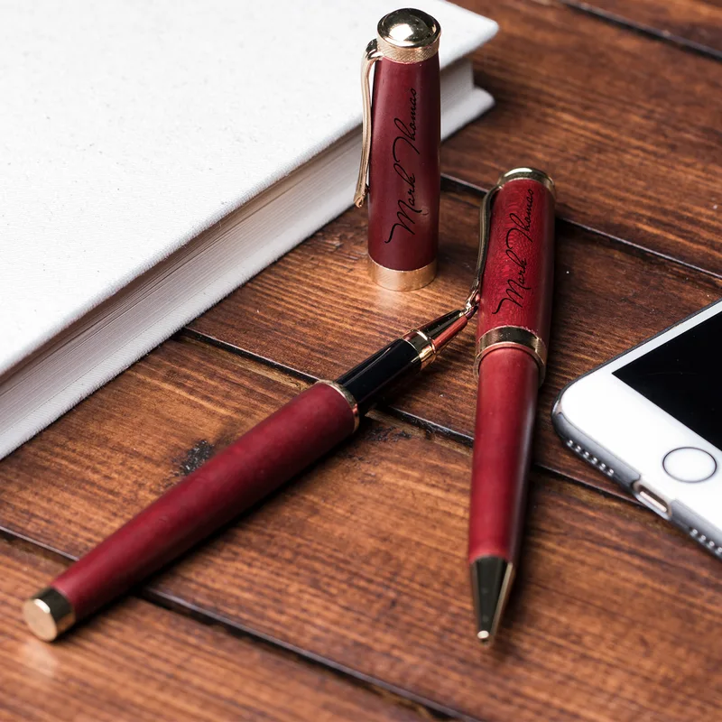 Signature Design Gifts for Men 2 Piece Pen Set with Wooden Box