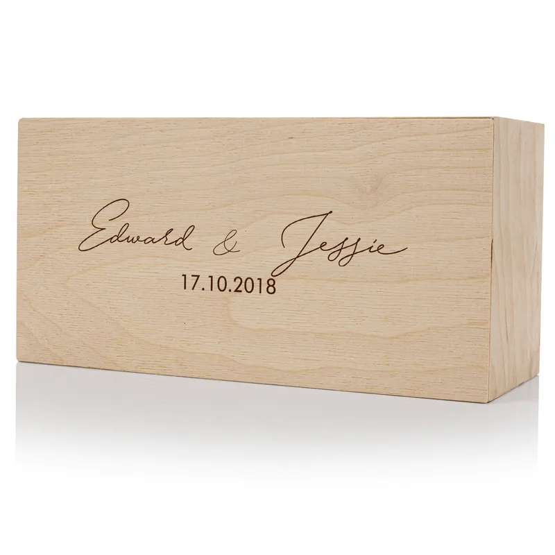 Signature Design Personalized 2 Piece Whiskey Glasses Set with Wooden Gift Box