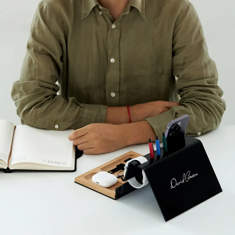 Personalised Desk Organiser with Pens for Men and Dads