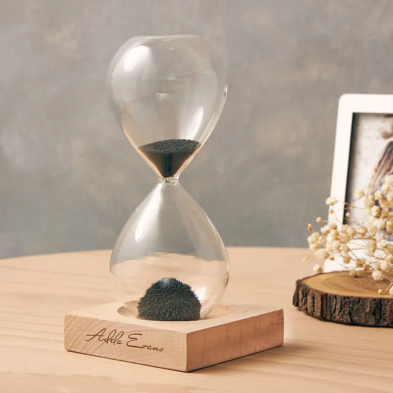 Personalised Ferrofluid Hourglass Keepsake for Home and Office