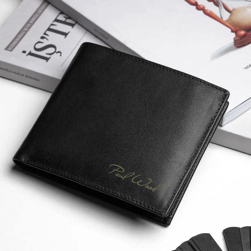 Personalised Leather Wallet for Men with Custom Engraving