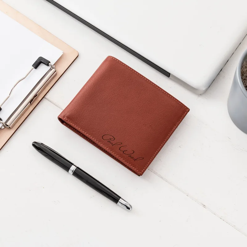 Personalised Leather Wallet for Men with Custom Engraving