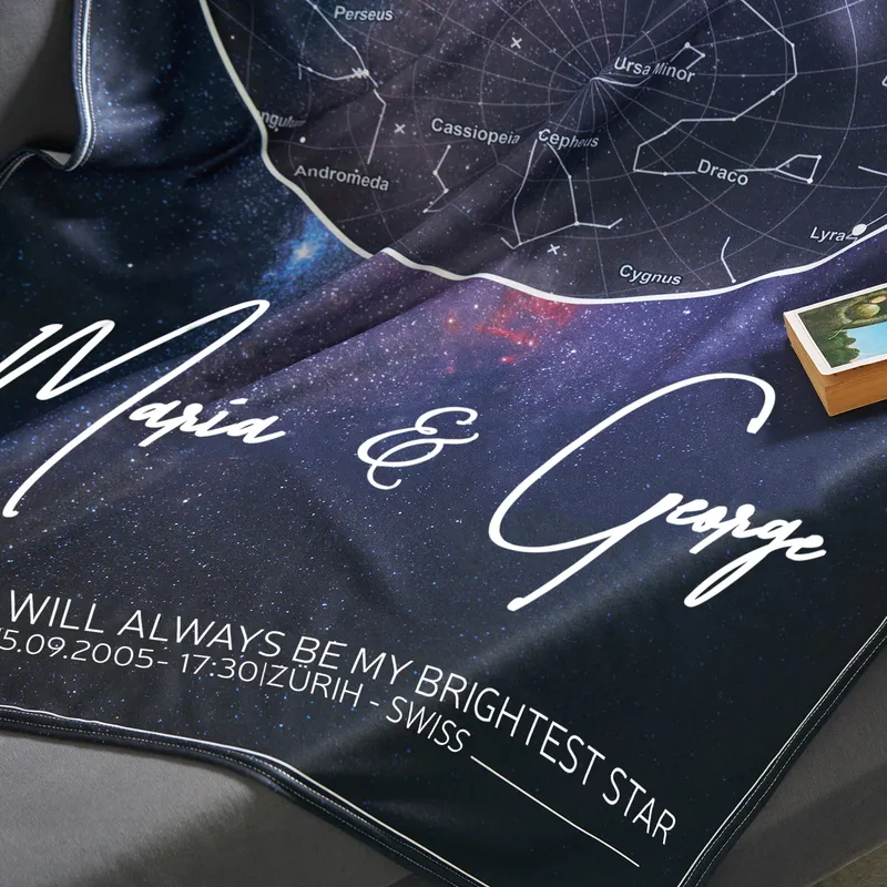 Personalised Star Map TV Blanket for Romantic Occasions
