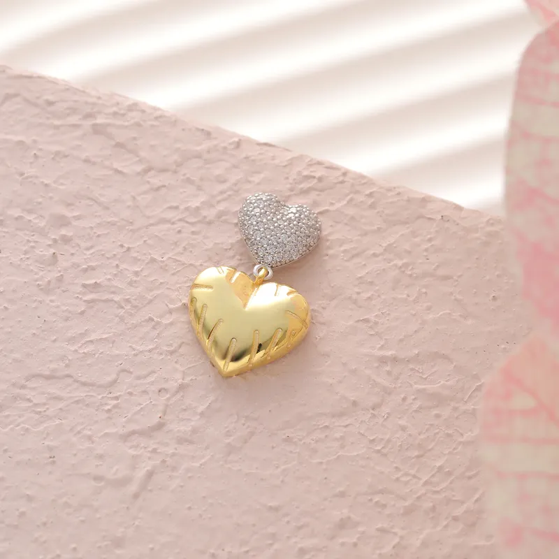 Silver and Gold Plated Heart Earrings
