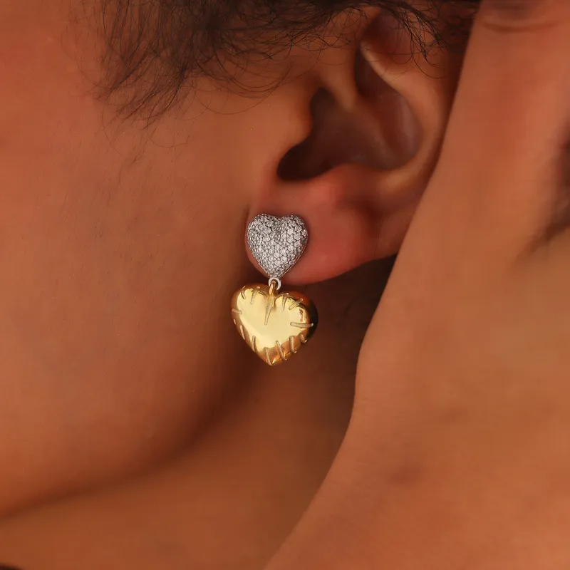 Silver and Gold Plated Heart Earrings