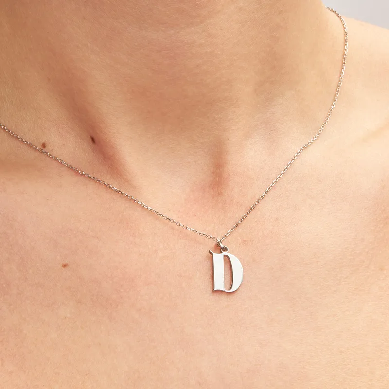 Personalised Silver Initial Necklace for Her - Elegant Gift